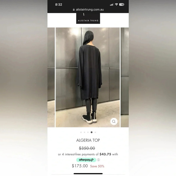 Alistair Trung - Algeria Black open sleeve top - Picture 3 of 13